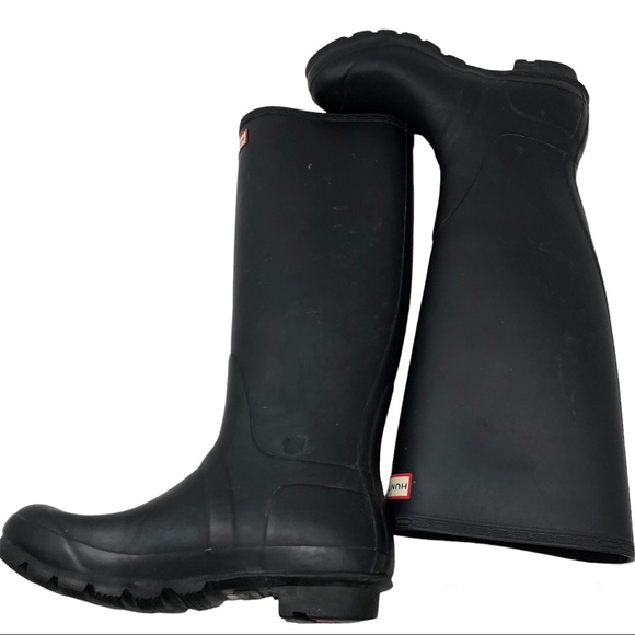 Hunter Women’s Original Tall Rain Black Boots Size 8 - Picture 5 of 13